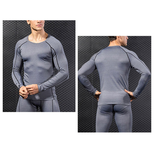 Mens Workout Compression Set Pants and Long Sleeve Shirts Winter