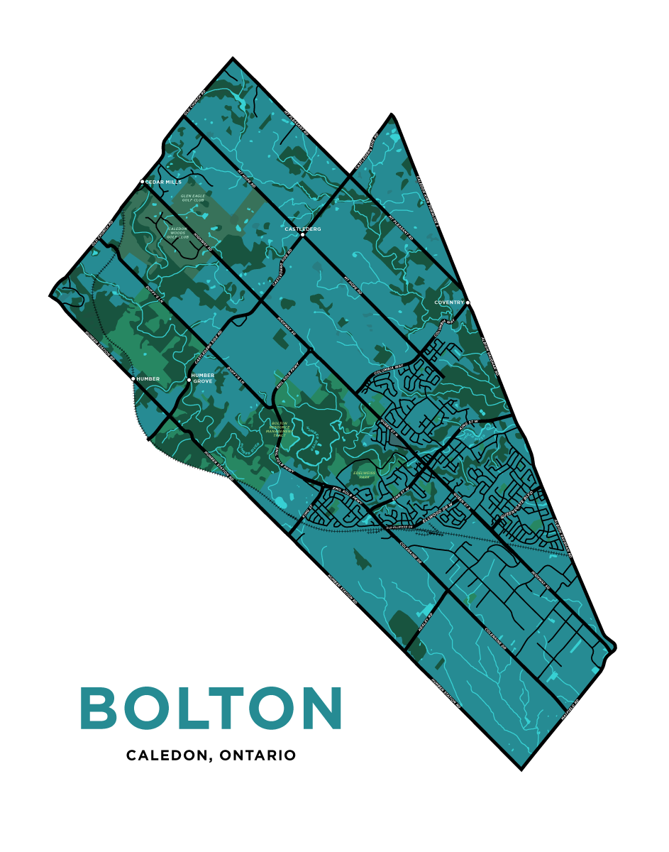 Bolton Ontario Map Print Jelly Brothers   Bolton Full 