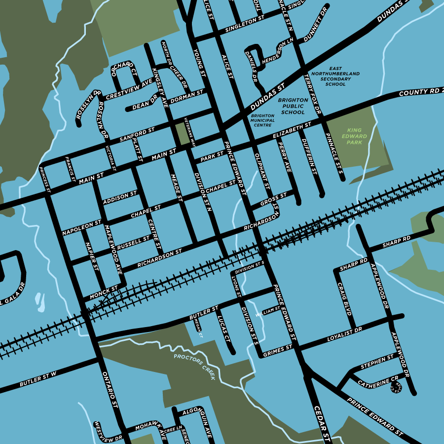 Directions To Brighton Ontario Brighton Map Print – Jelly Brothers