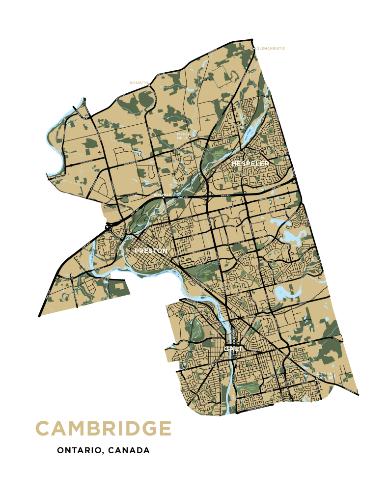 Cambridge Full City Map Print Jelly Brothers   CambridgeFull 