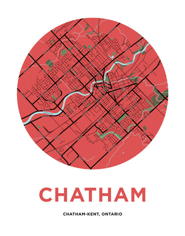 chatham map print ontario