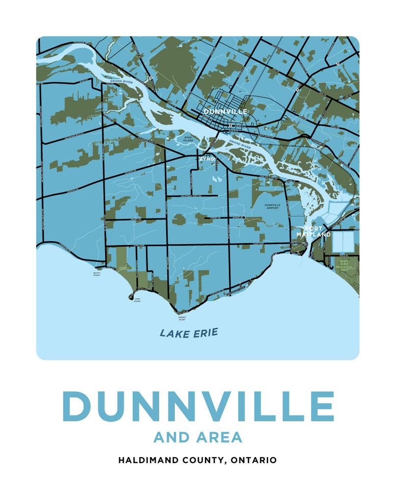 Dunnville Area Map Print Jelly Brothers