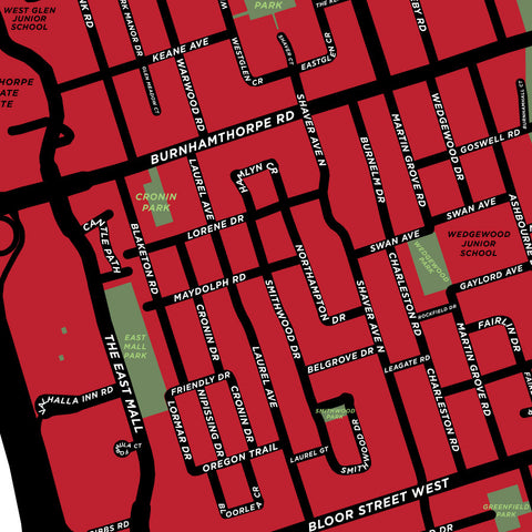 Eatonville Neighbourhood Map Print Jelly Brothers   Etobicoke Eatonville Large 