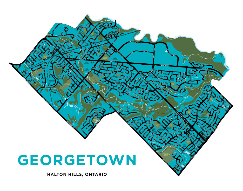 map of georgetown ontario Georgetown Map Print Jelly Brothers map of georgetown ontario