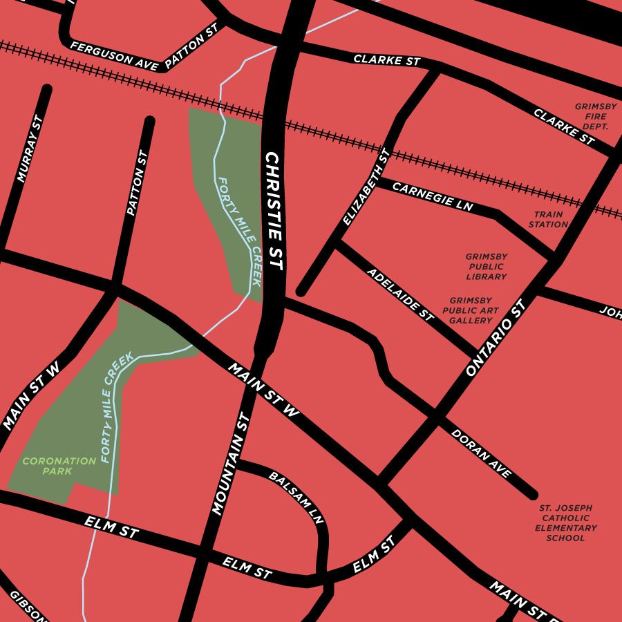 Downtown Grimsby Map Print Jelly Brothers