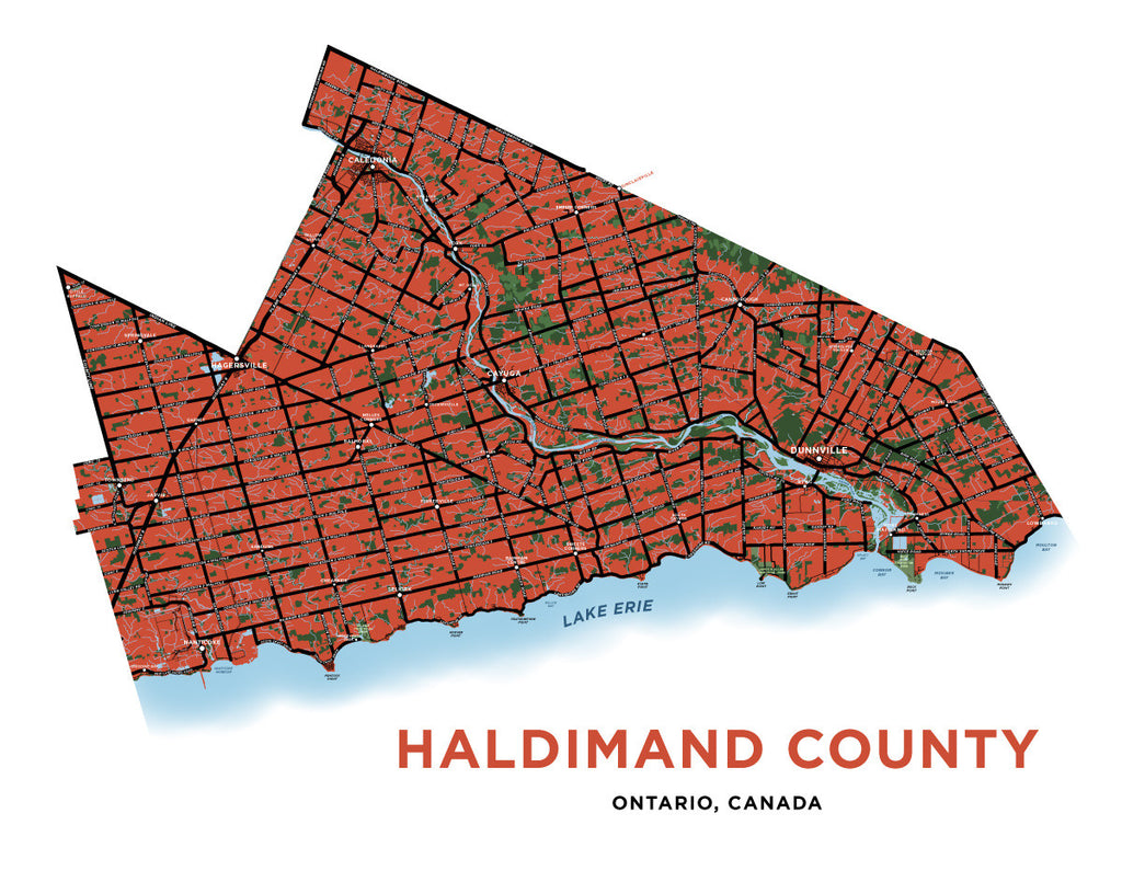 Haldimand County Map Print Jelly Brothers