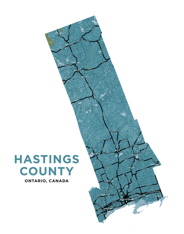 Hastings County Map Print Jelly Brothers   HastingsCounty Large 