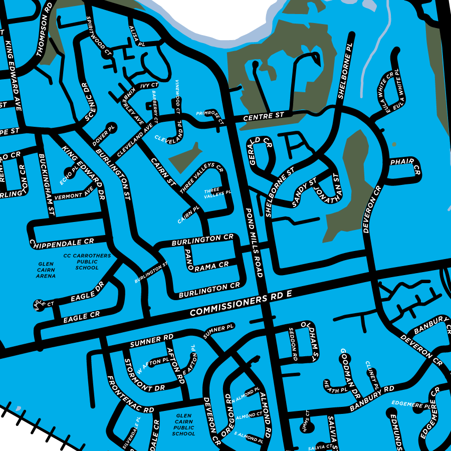 Glen Cairn Neighbourhood Map Print Jelly Brothers