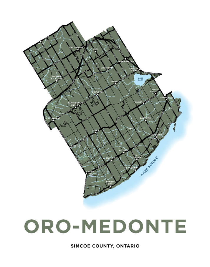 Oro Medonte Map Print Jelly Brothers 7662