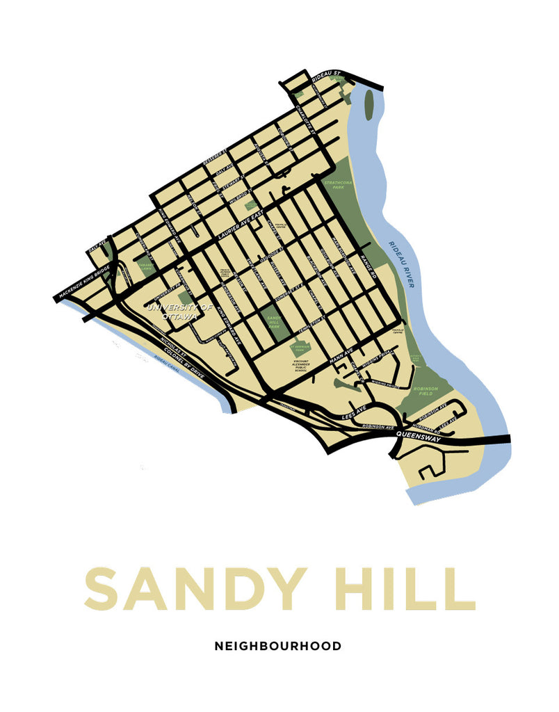 Sandy Hill Neighbourhood Map Print Jelly Brothers