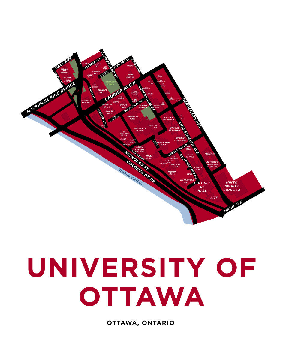 University of Ottawa Map Print Jelly Brothers