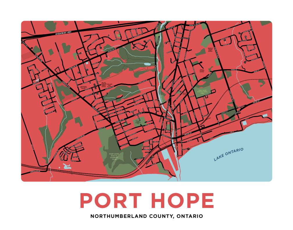 Port Hope Ontario Map Port Hope Map Print – Jelly Brothers