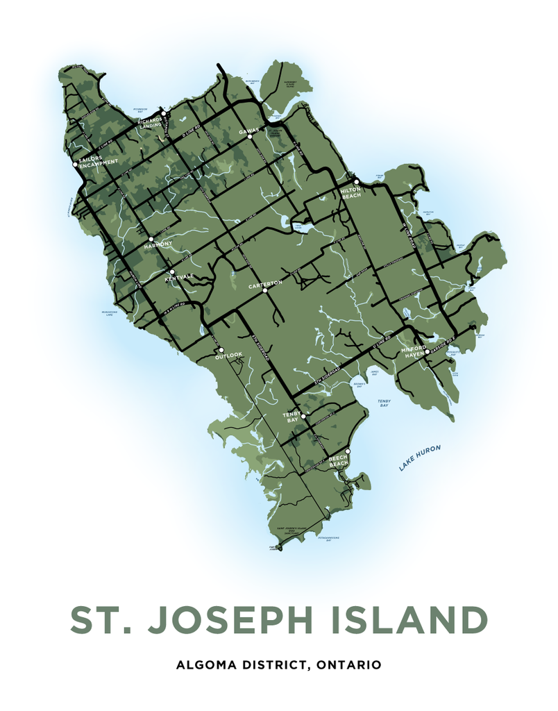 st joseph island ontario map St Joseph Island Map Print Jelly Brothers st joseph island ontario map