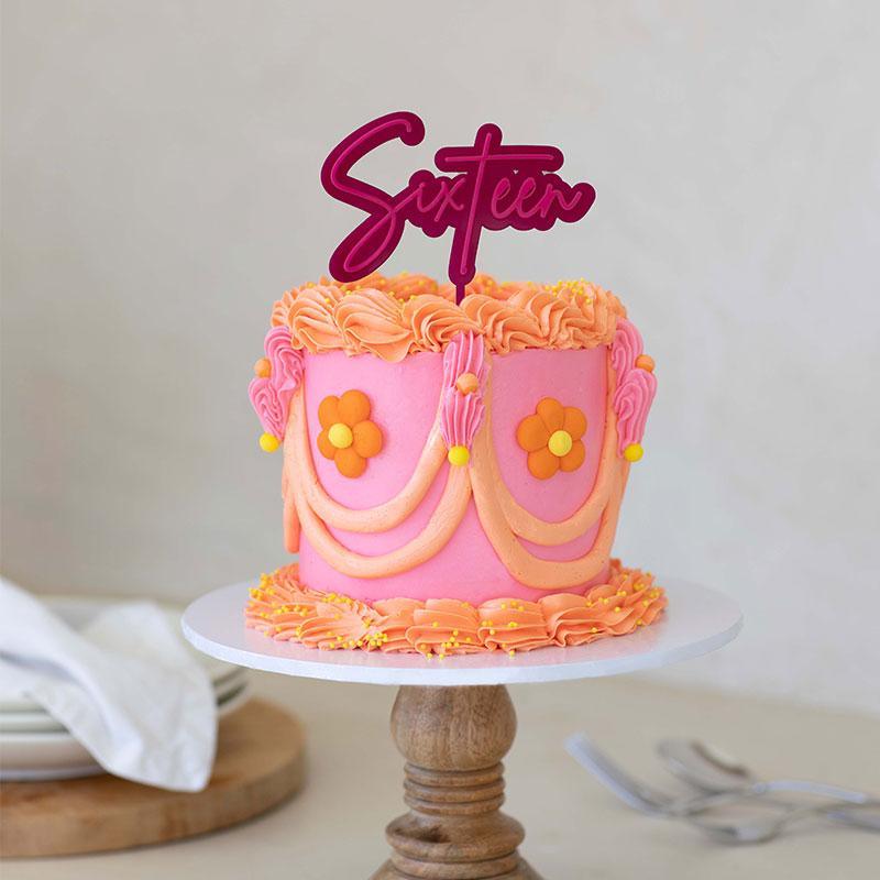 TWENTY ONE HOT PINK + PINK Layered Cake Topper | Cake Decorating ...