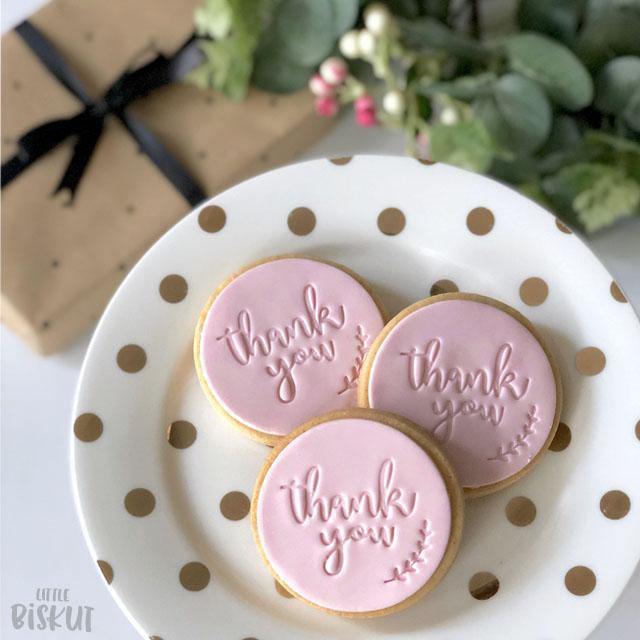 THANK YOU 60mm COOKIE EMBOSSER by Little Biskut | Cake Decorating ...