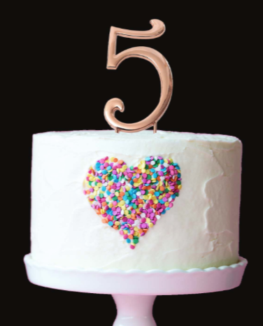 Number 5 GOLD Metal Cake Topper | Cake Decorating Central