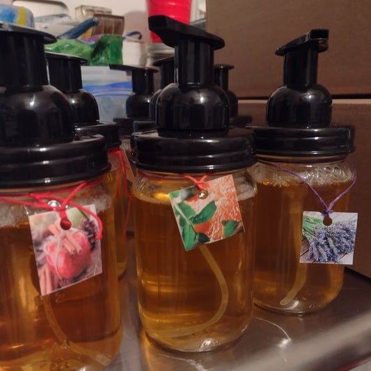 Liquid Castile Soap with Castor - Unscented Glass Refillable with Pump
