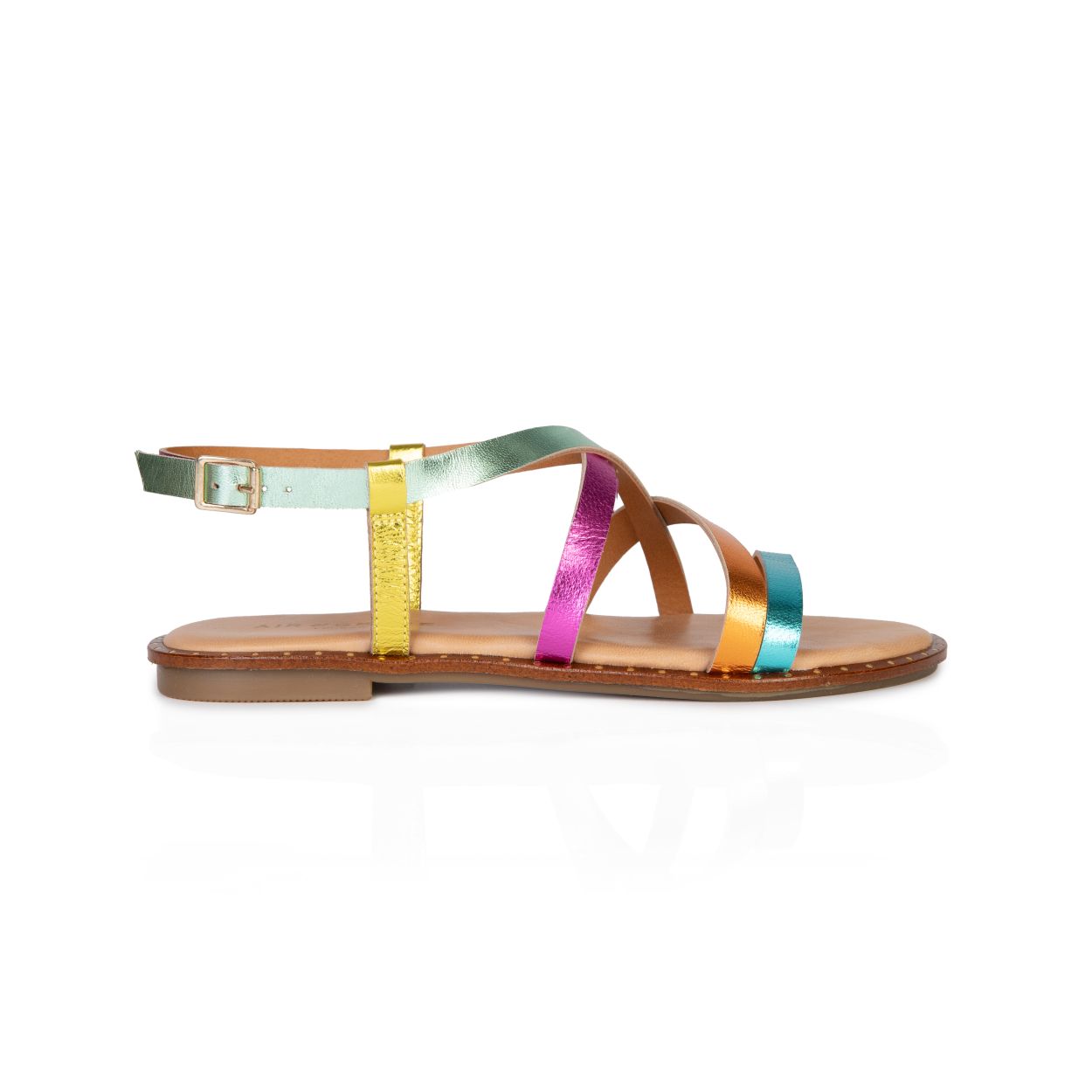 Athena Rainbow Leather Strappy Sandals from Air Grace