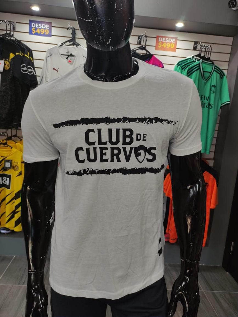 Playera Club de cuervos Charly Blanca – SoccerSportMx | Tienda Deportiva