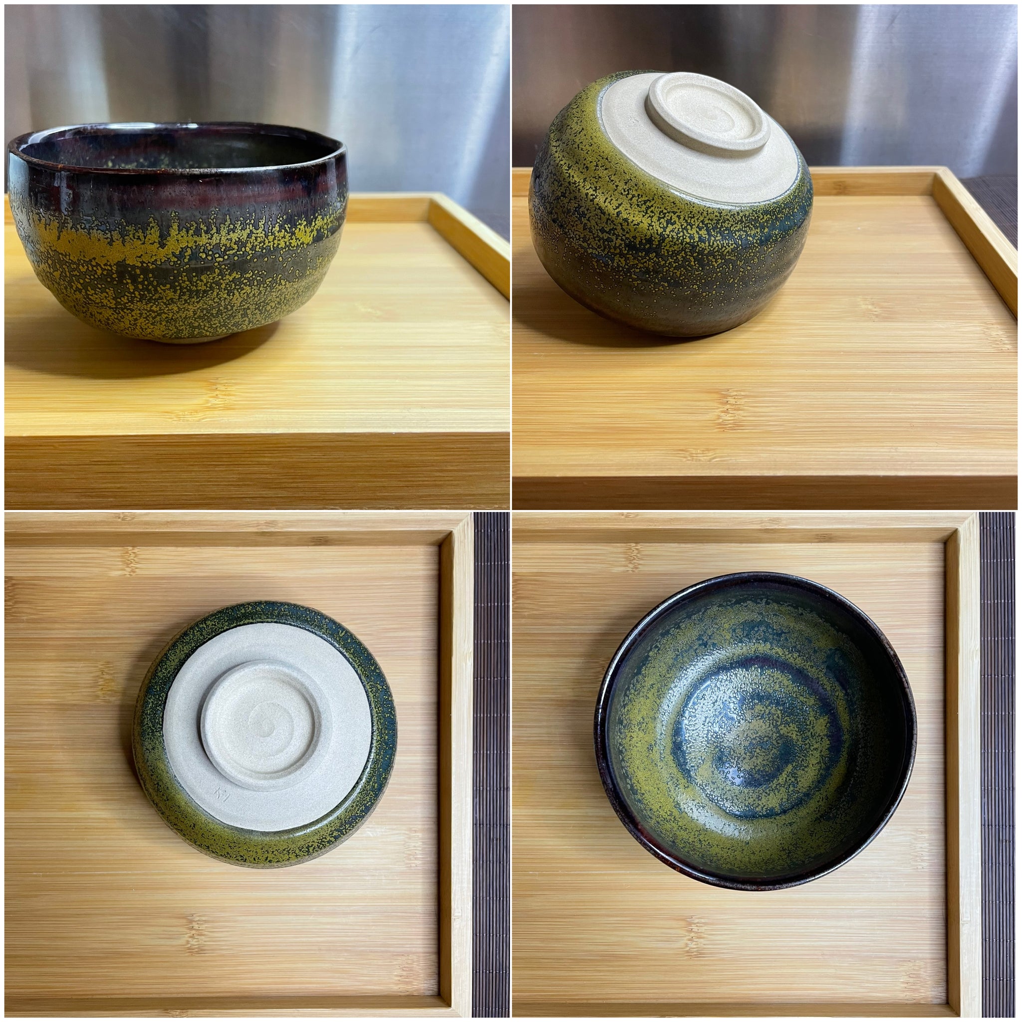 織部焼 茶椀 長春天山作 抹茶碗 - 工芸品