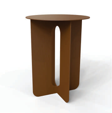 Leonardo Design recently introduced Brown Olive to out colour range. Here it is seen in the Silhouette Side Table