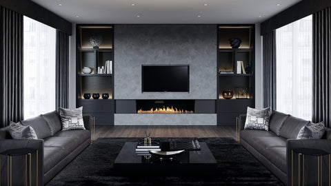 A sophisticated use of black and grey in this decidedly masculine room – Image: www.home-designing.com