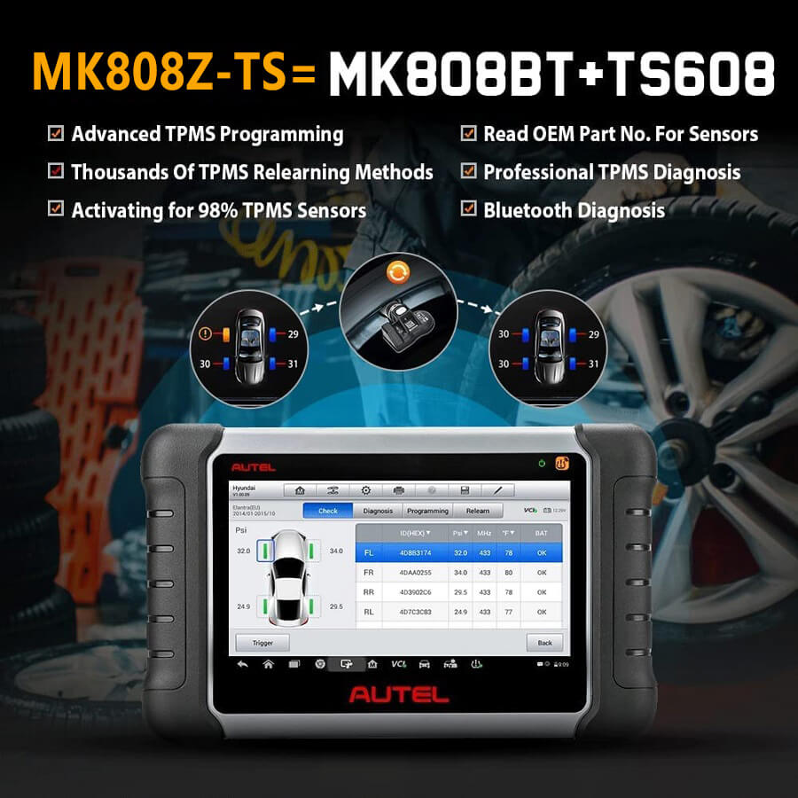 Autel MaxiCOM MK808Z-TS TPMS Diagnostic Tool