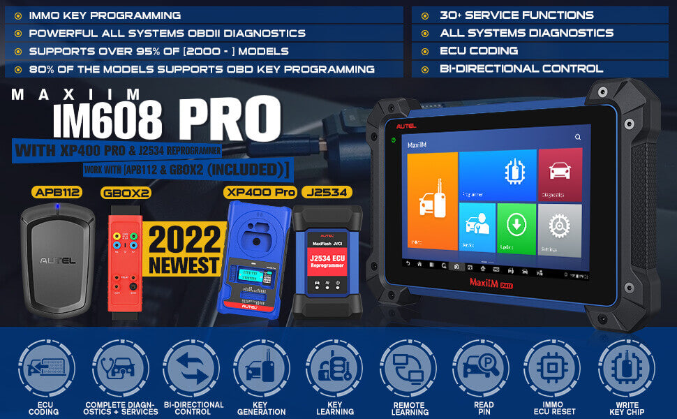 Autel IM608 plus XP400 Pro and APB112 Simulator and G-Box2 Adapter