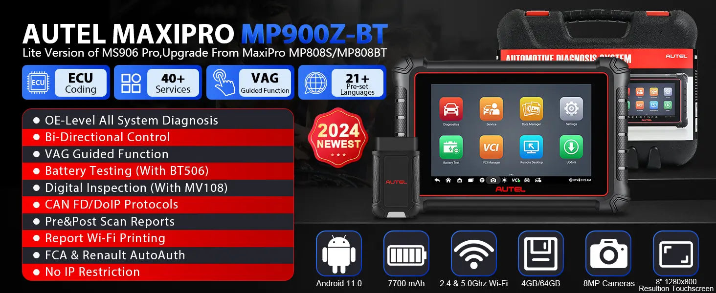 Autel MaxiPRO MP900Z-BT Advanced Wireless & Bluetooth All System Car Diagnostic Scanner