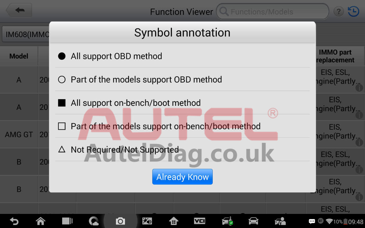 How to check whether the immo function is supported or not with your vehicle 2