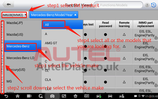 How to check whether the immo function is supported or not with your vehicle 3
