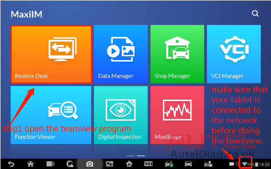 How to do the teamview for the tablet