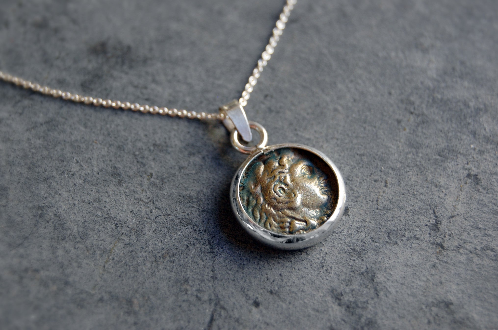 'roman coin' necklace | 925 silver | 15/15mm – Unico