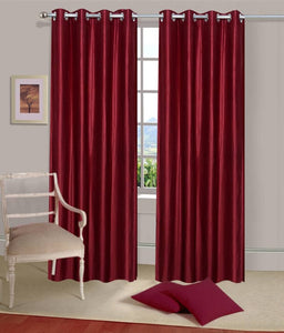 Maroon Set of 2 Beautiful Door Curtains 7 Feet - vezzmart