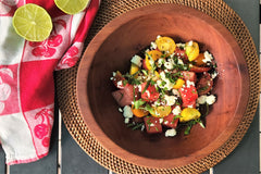 tomato salad with watermelon and feta