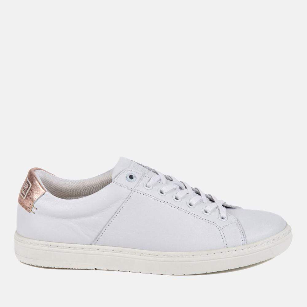 white trainers rose gold