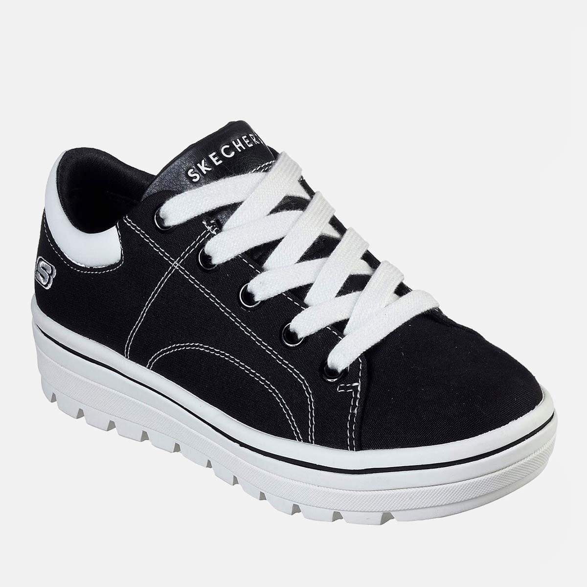 sketchers black womens trainers