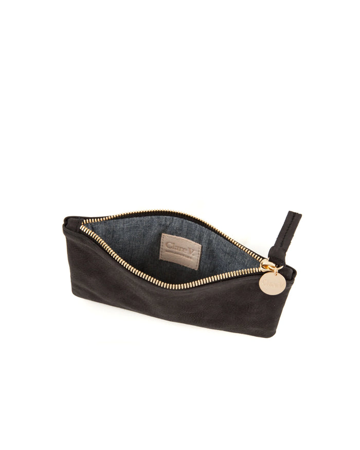 Clare V. Belle Bag - Black Suede/Nappa Patchwork