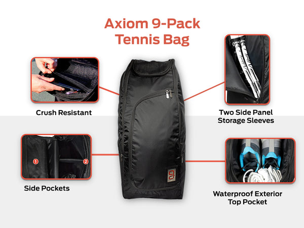 Axiom 9 pack tennis bag feature