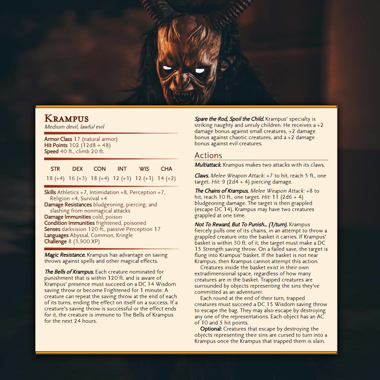 Krampus monster stat block