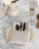 Tabletop setting with natural beige linen napkin