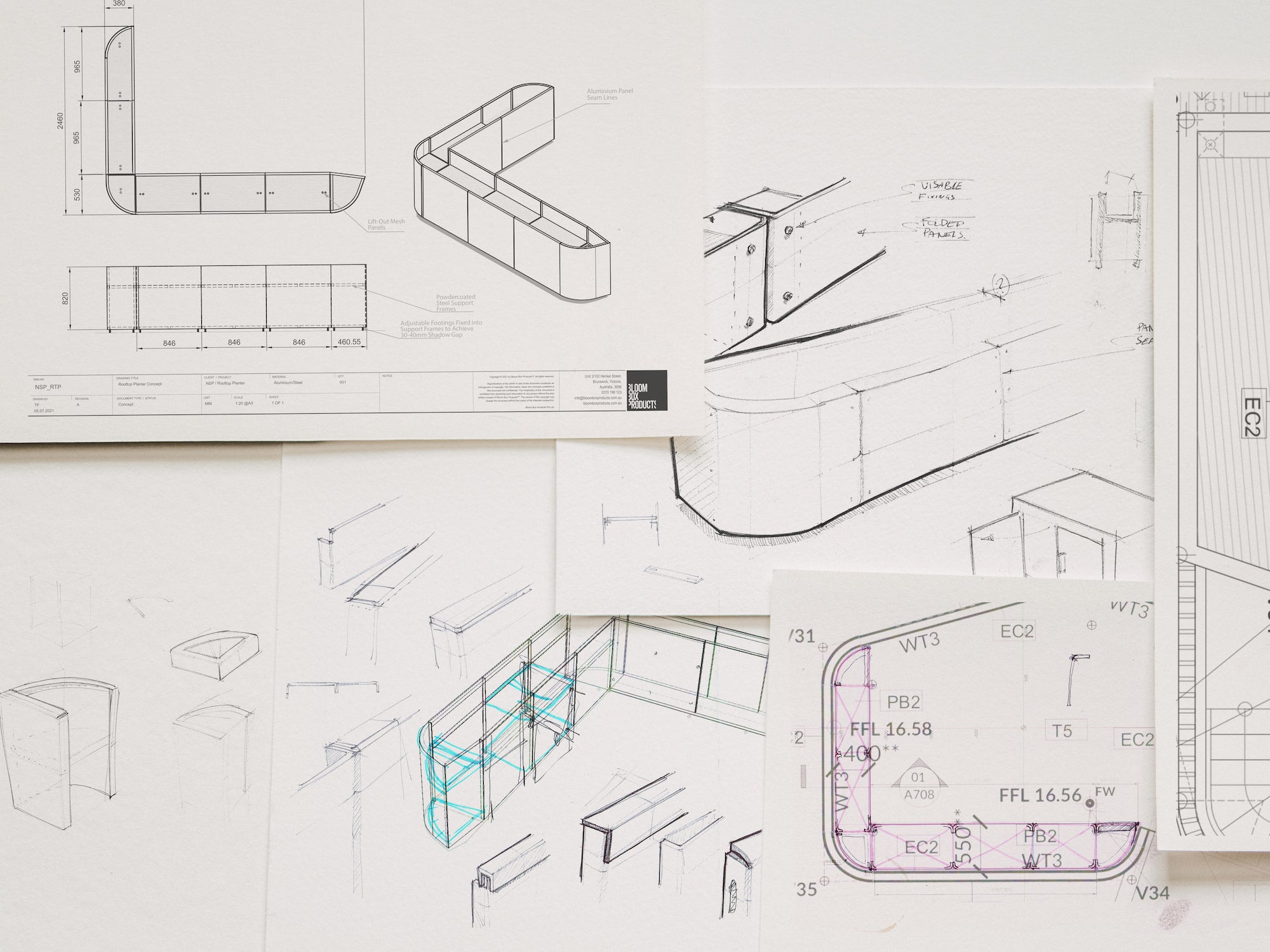 Metal Rooftop Planter Box Design Sketches Bloom Box Products