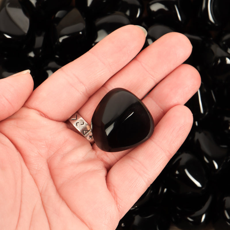 Black Onyx Tumbled Stone - Polished Black Stone - Magic Crystals