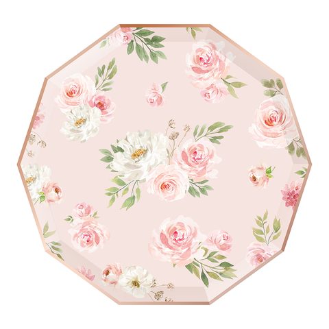 floral paper plates