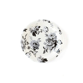 Black Floral 7” Dessert Plate