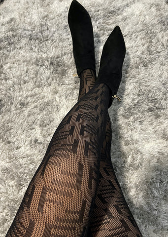 Black Suede LV Tights – TMLSS Boutique
