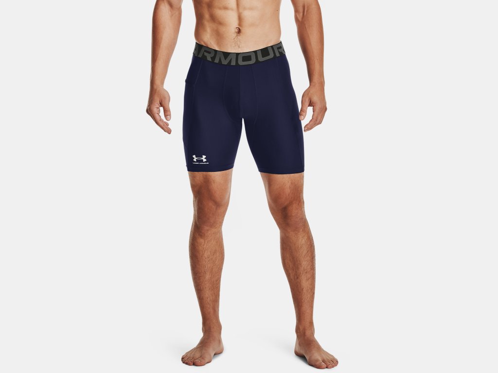 NEW men's UNDER ARMOUR heatgear vent leggings 1370663, small, navy blue  orange