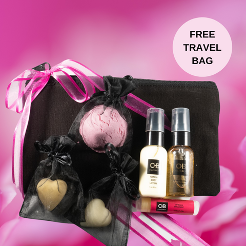 Caley-Beth Mini Experience/ Travel Set comes with a free Travel Bag.