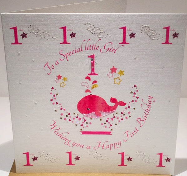 Happy 1st Birthday Card For A Baby Girl Age 1 Card Girl Happy 1st