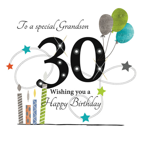 Large 30th Birthday Card Grandson (0799932699931, 30th birthday card ...